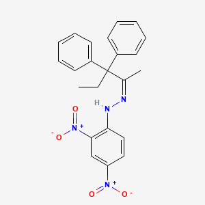 molecular formula C23H22N4O4 B15349111 N-(3,3-Diphenylpentan-2-ylideneamino)-2,4-dinitro-aniline CAS No. 7468-77-1