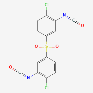 molecular formula C14H6Cl2N2O4S B15349174 1-Chloro-4-(4-chloro-3-isocyanato-phenyl)sulfonyl-2-isocyanato-benzene CAS No. 6338-60-9