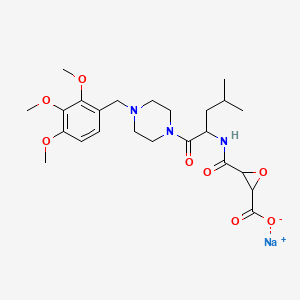 Oxiranecarboxylic acid, 3-(((3-methyl-1-((4-((2,3,4-trimethoxyphenyl)methyl)-1-piperazinyl)carbonyl)butyl)amino)carbonyl)-, monosodium salt