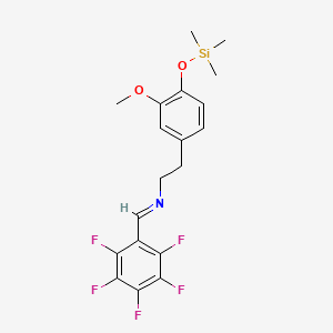 molecular formula C19H20F5NO2Si B15349248 N-(Pentafluorobenzylidene)-3-methoxy-4-(trimethylsiloxy)phenylethylamine 