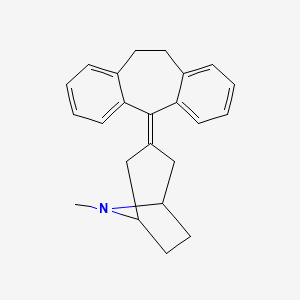 molecular formula C23H25N B15349423 3-(10,11-Dihydro-5H-dibenzo(a,d)cyclohepten-5-ylidene)tropane CAS No. 27830-75-7