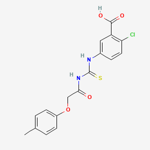 molecular formula C17H15ClN2O4S B15349472 2-Chloro-5-[[2-(4-methylphenoxy)acetyl]carbamothioylamino]benzoic acid 