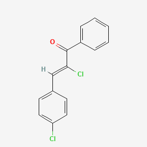 molecular formula C15H10Cl2O B15349593 (Z)-2-chloro-3-(4-chlorophenyl)-1-phenylprop-2-en-1-one CAS No. 75305-65-6