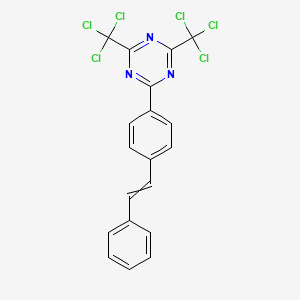 molecular formula C19H11Cl6N3 B15349597 2-(4-Styrylphenyl)-4,6-bis(trichloromethyl)-s-triazine 