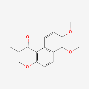 molecular formula C16H14O4 B15349634 7,8-Dimethoxy-2-methyl-1H-naphtho[2,1-b]pyran-1-one 