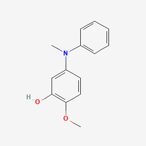 molecular formula C14H15NO2 B15349717 2-Methoxy-5-[methyl(phenyl)amino]phenol CAS No. 223683-82-7