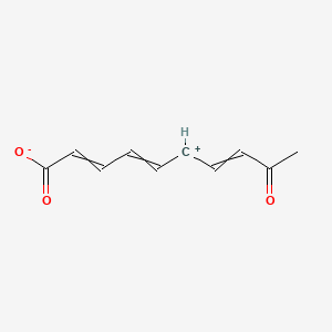 molecular formula C10H10O3 B15349784 9-Oxo-2,4,5,7-decatetraenoic acid CAS No. 61947-93-1