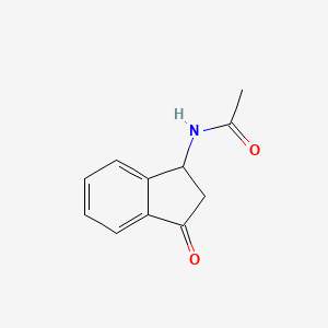 molecular formula C11H11NO2 B15349799 N-(3-Oxo-2,3-dihydro-1H-inden-1-yl)acetamide 