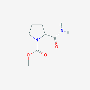 molecular formula C7H12N2O3 B15349802 Methyl 2-carbamoylpyrrolidine-1-carboxylate 