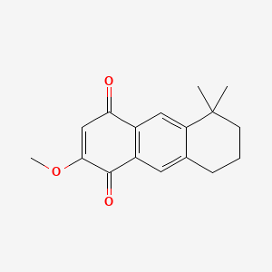 molecular formula C17H18O3 B15349807 5,6,7,8-Tetrahydro-2-methoxy-5,5-dimethylanthracene-1,4-dione 