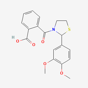 2-[2-(3,4-Dimethoxyphenyl)-1,3-thiazolidine-3-carbonyl]benzoic acid