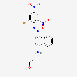 molecular formula C20H18BrN5O5 B15349880 4-((2-Bromo-4,6-dinitrophenyl)azo)-N-(3-methoxypropyl)naphthalen-1-amine CAS No. 70660-55-8