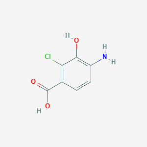 molecular formula C7H6ClNO3 B15349897 4-Amino-2-chloro-3-hydroxybenzoic acid CAS No. 60405-54-1