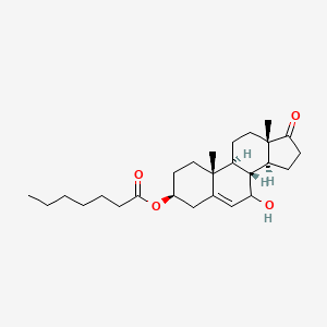 molecular formula C26H40O4 B15350023 Androst-5-en-17-one,7-hydroxy-3-[(1-oxoheptyl)oxy]-,(3beta)-(9CI) 