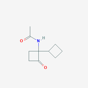 molecular formula C10H15NO2 B15350036 Acetamide,N-(2-oxo[1,1-bicyclobutyl]-1-YL)- 