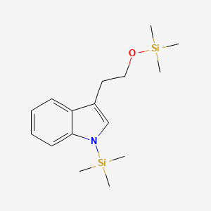 molecular formula C16H27NOSi2 B15350094 Trimethyl-[2-(1-trimethylsilylindol-3-yl)ethoxy]silane CAS No. 55334-85-5