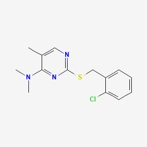 4-Pyrimidinamine, 2-(((2-chlorophenyl)methyl)thio)-N,N,5-trimethyl-