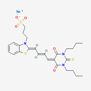 sodium;3-[(2Z)-2-[(E)-4-(1,3-dibutyl-4,6-dioxo-2-sulfanylidene-1,3-diazinan-5-ylidene)but-2-enylidene]-1,3-benzothiazol-3-yl]propane-1-sulfonate