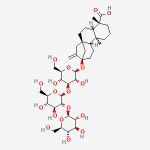 (1S,4S,5R,9S,10R,13R)-13-[(2S,3R,4S,5R,6R)-4-[(2S,3R,4S,5S,6R)-4,5-dihydroxy-6-(hydroxymethyl)-3-[(2S,3R,4S,5S,6R)-3,4,5-trihydroxy-6-(hydroxymethyl)oxan-2-yl]oxyoxan-2-yl]oxy-3,5-dihydroxy-6-(hydroxymethyl)oxan-2-yl]oxy-5,9-dimethyl-14-methylidenetetracyclo[11.2.1.01,10.04,9]hexadecane-5-carboxylic acid