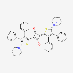 (4Z)-4-(3,4-diphenyl-5-piperidin-1-ium-1-ylidenethiophen-2-ylidene)-2-(3,4-diphenyl-5-piperidin-1-ylthiophen-2-yl)-3-oxocyclobuten-1-olate