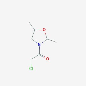 molecular formula C7H12ClNO2 B15350217 2-Chloro-1-(2,5-dimethyl-1,3-oxazolidin-3-yl)ethan-1-one CAS No. 52837-06-6