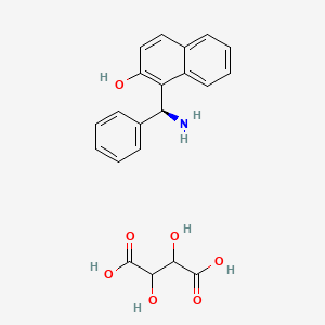 molecular formula C21H21NO7 B15350234 (S)-(+)-1-(alpha-Aminobenzyl)-2-naphthol tartarate 