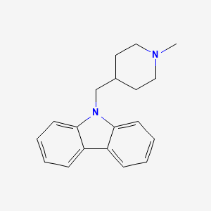 molecular formula C19H22N2 B15350303 Carbazole, 9-(1-methyl-4-piperidyl)methyl- CAS No. 60706-50-5