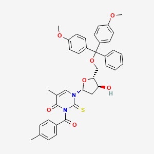 molecular formula C39H38N2O7S B15350367 1-[(2R,4S,5R)-5-[[bis(4-methoxyphenyl)-phenylmethoxy]methyl]-4-hydroxyoxolan-2-yl]-5-methyl-3-(4-methylbenzoyl)-2-sulfanylidenepyrimidin-4-one 