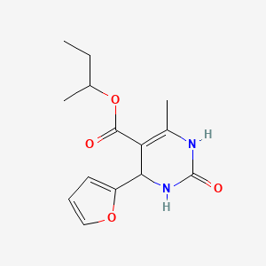 molecular formula C14H18N2O4 B15350368 5-Pyrimidinecarboxylicacid,4-(2-furanyl)-1,2,3,4-tetrahydro-6-methyl-2-oxo-,1-methylpropylester(9CI) 