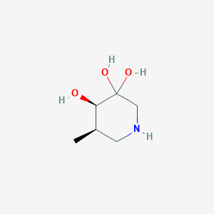 molecular formula C6H13NO3 B15350401 3,3,4-Piperidinetriol,5-methyl-,(4R,5R)-(9CI) 