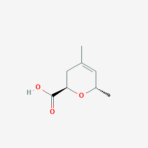 molecular formula C8H12O3 B15350420 (2R,6S)-4,6-dimethyl-3,6-dihydro-2H-pyran-2-carboxylic acid CAS No. 159849-60-2