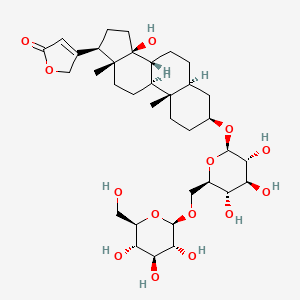 3-[(3S,5S,8R,9S,10S,13R,14S,17R)-14-hydroxy-10,13-dimethyl-3-[(2R,3R,4S,5S,6R)-3,4,5-trihydroxy-6-[[(2R,3R,4S,5S,6R)-3,4,5-trihydroxy-6-(hydroxymethyl)oxan-2-yl]oxymethyl]oxan-2-yl]oxy-1,2,3,4,5,6,7,8,9,11,12,15,16,17-tetradecahydrocyclopenta[a]phenanthren-17-yl]-2H-furan-5-one