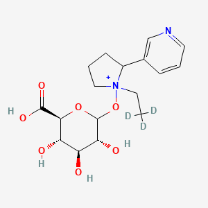 molecular formula C17H25N2O7+ B15350487 Nicotine-N--glucuronide,methyl-d3 