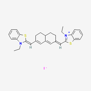 molecular formula C30H31IN2S2 B15350511 (2Z)-3-ethyl-2-[[(7E)-7-[(3-ethyl-1,3-benzothiazol-3-ium-2-yl)methylidene]-4,4a,5,6-tetrahydro-3H-naphthalen-2-yl]methylidene]-1,3-benzothiazole;iodide 