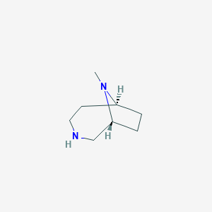 molecular formula C8H16N2 B15350520 (1R,6S)-9-methyl-3,9-diazabicyclo[4.2.1]nonane 