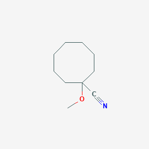 molecular formula C10H17NO B15350526 Cyclooctanecarbonitrile, 1-methoxy- 