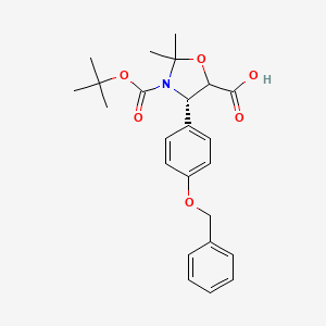 (4S)-2,2-dimethyl-3-[(2-methylpropan-2-yl)oxycarbonyl]-4-(4-phenylmethoxyphenyl)-1,3-oxazolidine-5-carboxylic acid