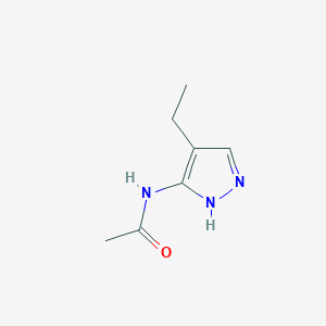 molecular formula C7H11N3O B15350643 N-(4-ethyl-1H-pyrazol-5-yl)acetamide 