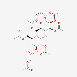 [(2R,3R,4S,6S)-3-acetyloxy-6-(acetyloxymethyl)-2-[(2R,3R,4S,5R,6R)-4,5,6-triacetyloxy-2-(acetyloxymethyl)oxan-3-yl]oxyoxan-4-yl] 2-acetyloxyacetate