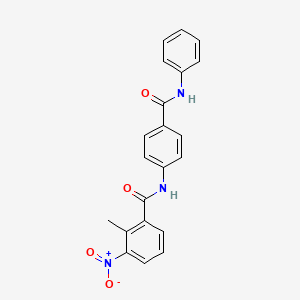 molecular formula C21H17N3O4 B15350702 2-methyl-3-nitro-N-[4-(phenylcarbamoyl)phenyl]benzamide 