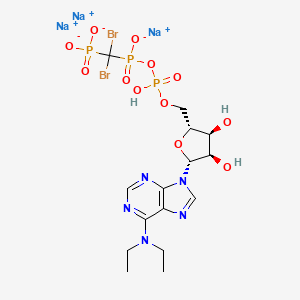 trisodium;[dibromo(phosphonato)methyl]-[[(2R,3S,4R,5R)-5-[6-(diethylamino)purin-9-yl]-3,4-dihydroxyoxolan-2-yl]methoxy-hydroxyphosphoryl]oxyphosphinate