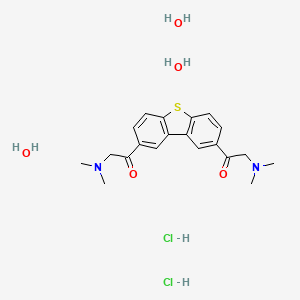 2-(Dimethylamino)-1-[8-[2-(dimethylamino)acetyl]dibenzothiophen-2-yl]ethanone;trihydrate;dihydrochloride