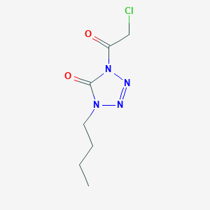 molecular formula C7H11ClN4O2 B15350869 1-Butyl-4-(chloroacetyl)-1,4-dihydro-5H-tetrazol-5-one CAS No. 37495-09-3