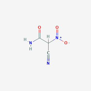 molecular formula C3H3N3O3 B15350883 Acetamide, 2-cyano-2-nitro- CAS No. 475-08-1