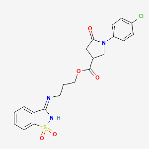 3-[(1,1-Dioxido-1,2-benzothiazol-3-yl)amino]propyl 1-(4-chlorophenyl)-5-oxopyrrolidine-3-carboxylate