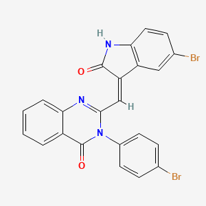 molecular formula C23H13Br2N3O2 B15350940 2-[(Z)-(5-bromo-2-oxo-1,2-dihydro-3H-indol-3-ylidene)methyl]-3-(4-bromophenyl)quinazolin-4(3H)-one 