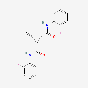 molecular formula C18H14F2N2O2 B15351049 N,N'-bis(2-fluorophenyl)-3-methylidenecyclopropane-1,2-dicarboxamide 