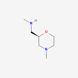 molecular formula C7H16N2O B15351075 (R)-N-methyl-1-(4-methylmorpholin-2-yl)methanamine 