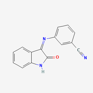 molecular formula C15H9N3O B15351130 3-[(2-Oxoindol-3-yl)amino]benzonitrile 