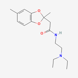 molecular formula C17H26N2O3 B15351175 N-(2-Diethylaminoethyl)-2,5-dimethyl-1,3-benzodioxole-2-acetamide 